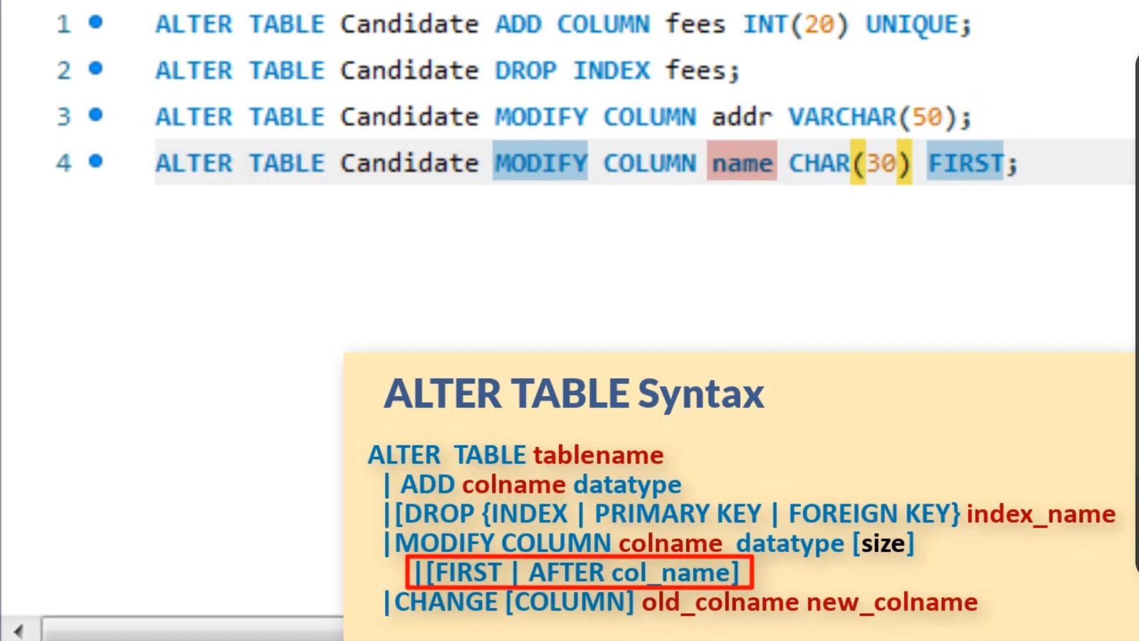 DDL Commands Simply Coding